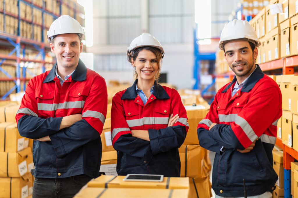 Warehouse team happy
