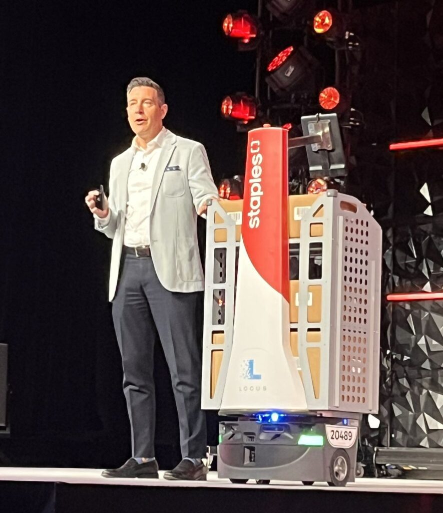 Paul Giamberardino with Staples Canada Locus Robot